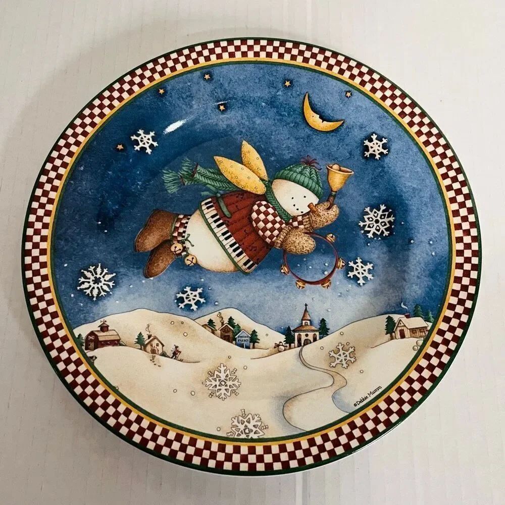 Sakura By Debbie Mumm Snow Angel Village Salad Plate 8”